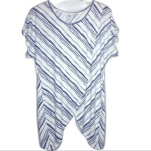 Impulsive Blue & White, Diagonal Striped Tunic